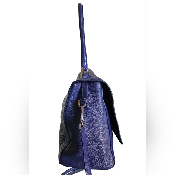 Furla Blue Leather And Suede Shoulder/Cossbody Bag With Dust Bag In EUC - Picture 3 of 16